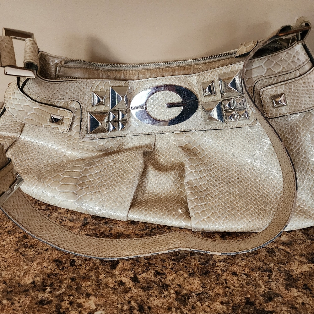 Guess Pearl Colored Shoulder Purse